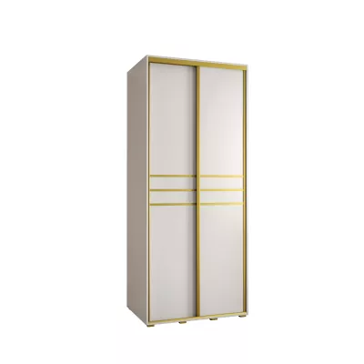 YVONA 10 gardróbszekrény - 120/60 cm, fehér / arany