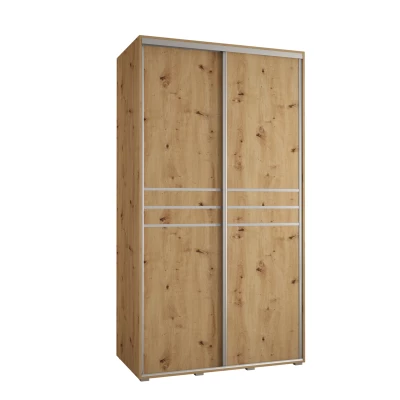 YVONA 10 gardróbszekrény - 140/60 cm, artisan tölgy / ezüst