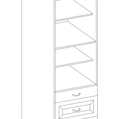 AGAFIJA fiókos élelmiszerszekrény - szélesség 60 cm, kasmír / fekete
