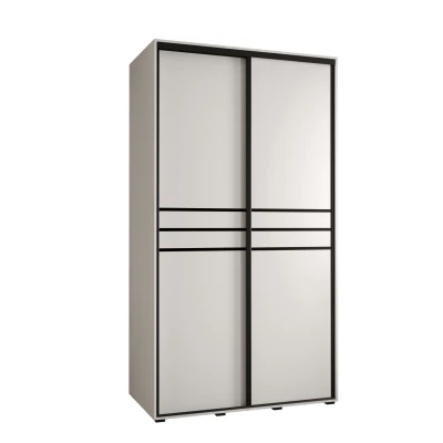 YVONA 10 gardróbszekrény - 140/60 cm, fehér / fekete