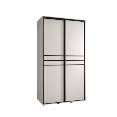 YVONA 10 gardróbszekrény - 140/60 cm, fehér / fekete