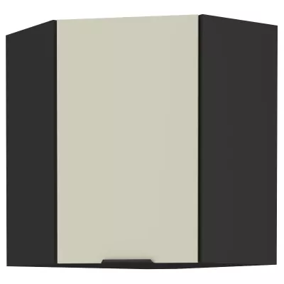 Felső sarokszekrény AGAFIJA 1 - 60x60 cm, kasmír / fekete