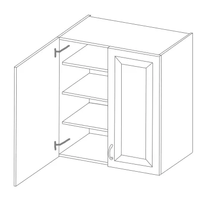 Magas fali szekrény AGAFIJA - szélesség 80 cm, kasmír / fekete