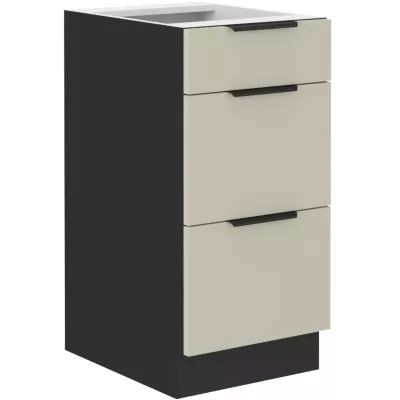 AGAFIJA fiókos szekrény - szélesség 40 cm, kasmír / fekete