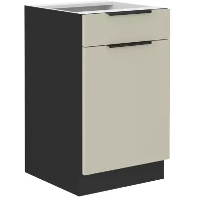 AGAFIJA alsószekrény fiókkal - szélesség 50 cm, kasmír / fekete