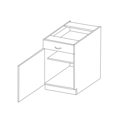 AGAFIJA alsószekrény fiókkal - szélesség 50 cm, kasmír / fekete