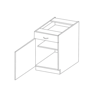 AGAFIJA alsószekrény fiókkal - szélesség 50 cm, kasmír / fekete