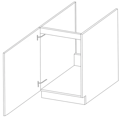 AGAFIJA egyajtós mosdószekrény - szélesség 50 cm, kasmír / fekete