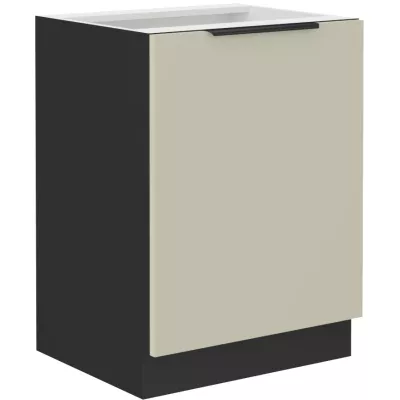 Alsó, egyajtós szekrény AGAFIJA - szélesség 60 cm, kasmír / fekete