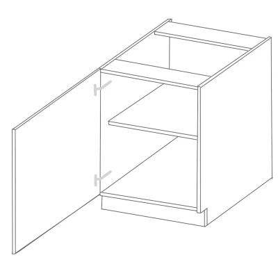 Alsó, egyajtós szekrény AGAFIJA - szélesség 60 cm, kasmír / fekete