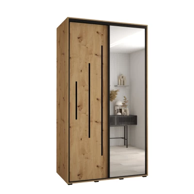 YVONA 13 gardróbszekrény - 140/60 cm, artisan tölgy / fekete