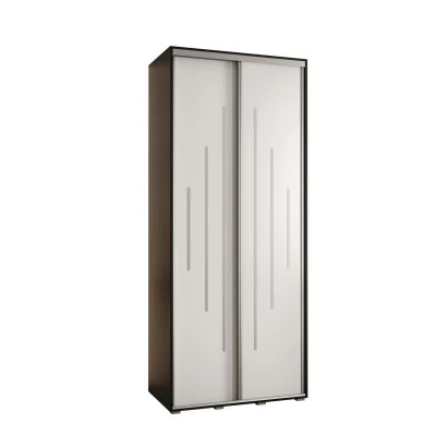 YVONA 12 gardróbszekrény - 110/60 cm, fekete / artisan tölgy / fekete