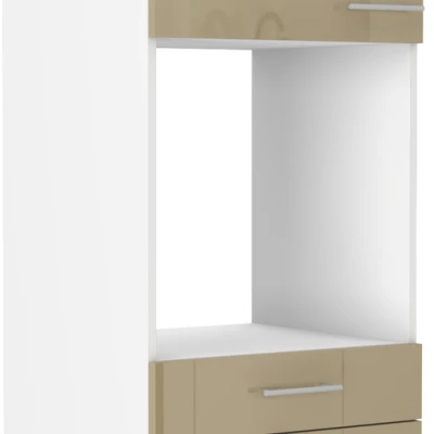 LAJLA beépített sütőhöz való konyhaszekrény fiókokkal - szélesség 60 cm, cappuccino / fehér