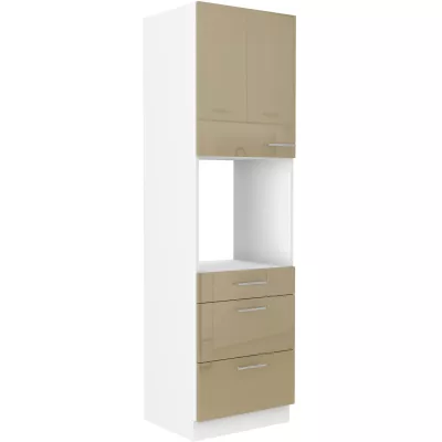 LAJLA beépített sütőhöz való konyhaszekrény fiókokkal - szélesség 60 cm, cappuccino / fehér
