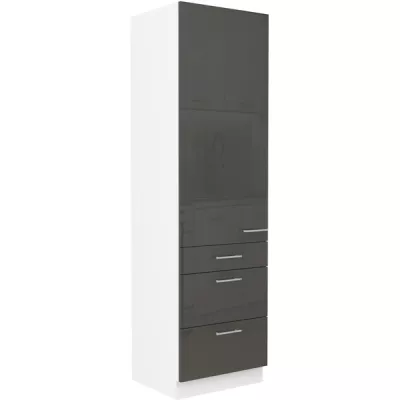 LAJLA fiókos élelmiszerszekrény - szélesség 60 cm, szürke / fehér