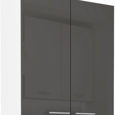 LAJLA magas faliszekrény - szélesség 80 cm, szürke / fehér