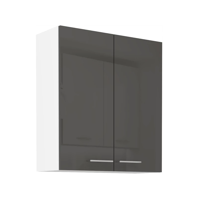 LAJLA magas faliszekrény - szélesség 80 cm, szürke / fehér