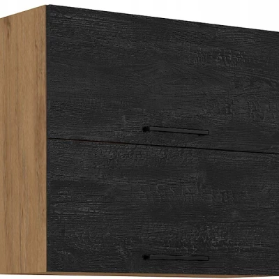 VANYA felső felnyitható szekrény - szélesség 80 cm, sötét fa / lancelot tölgy