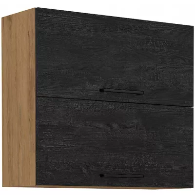 VANYA felső felnyitható szekrény - szélesség 80 cm, sötét fa / lancelot tölgy