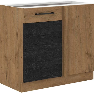 VANYA bővíthető sarokszekrény - 105 cm, sötét fa / lancelot tölgy