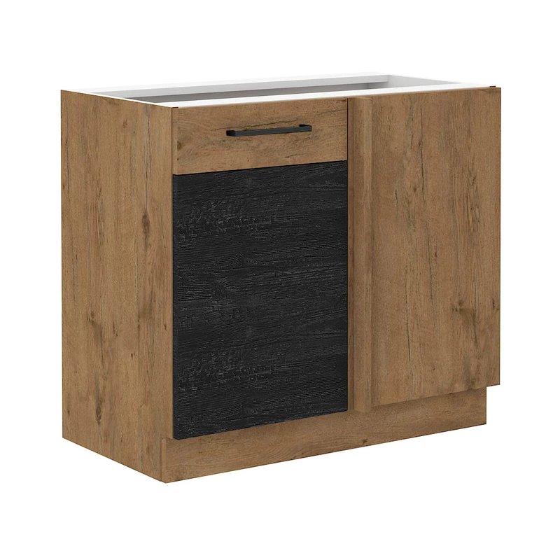 VANYA bővíthető sarokszekrény - 105 cm, sötét fa / lancelot tölgy