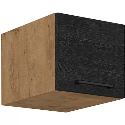 Felső szekrény pántos ajtókkal VANYA - szélesség 40 cm, sötét fa / lancelot tölgy