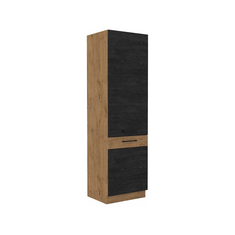 VANYA élelmiszerszekrény - szélesség 60 cm, sötét fa / lancelot tölgyfa