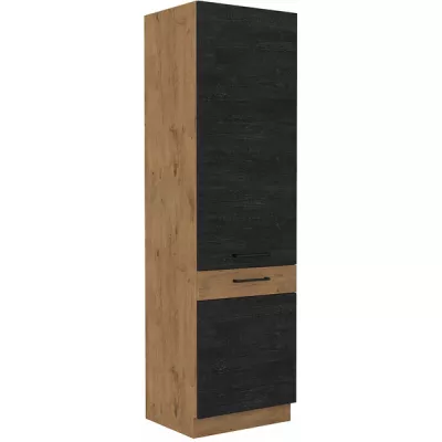 VANYA élelmiszerszekrény - szélesség 60 cm, sötét fa / lancelot tölgyfa