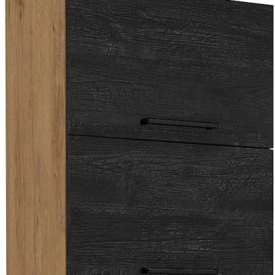 VANYA felső felnyitható szekrény - szélesség 60 cm, sötét fa / lancelot tölgy