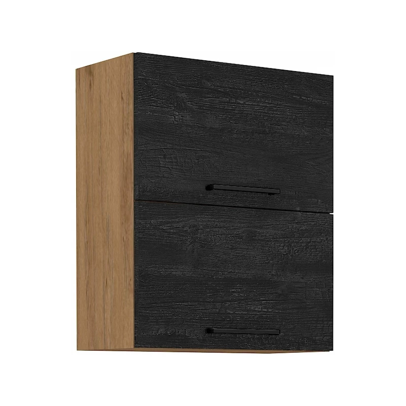VANYA felső felnyitható szekrény - szélesség 60 cm, sötét fa / lancelot tölgy
