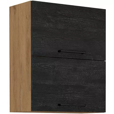 VANYA felső felnyitható szekrény - szélesség 60 cm, sötét fa / lancelot tölgy