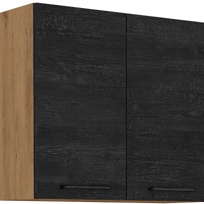 VANYA felső konyhaszekrény - szélesség 80 cm, sötét fa / lancelot tölgy