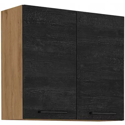 VANYA felső konyhaszekrény - szélesség 80 cm, sötét fa / lancelot tölgy
