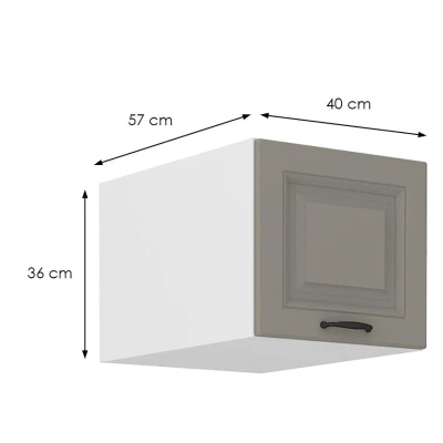 Felső szekrény zsanéros ajtókkal SOPHIA - szélesség 40 cm, világos szürke / fehér