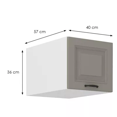Felső szekrény zsanéros ajtókkal SOPHIA - szélesség 40 cm, világos szürke / fehér