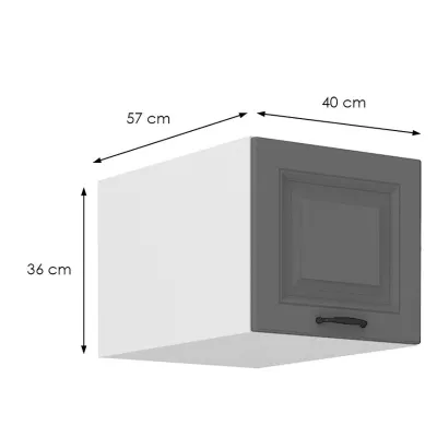 Felső szekrény zsanéros ajtókkal SOPHIA - szélesség 40 cm, szürke / fehér