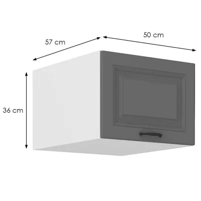 Felső szekrény zsanéros ajtókkal SOPHIA - szélesség 50 cm, szürke / fehér