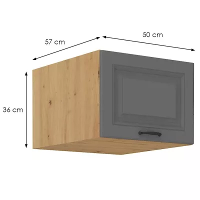 Felső szekrény zsanéros ajtókkal SOPHIA - szélesség 50 cm, szürke / artisan tölgy