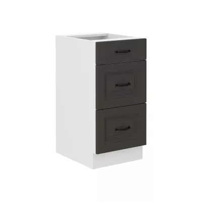 Konyhaszekrény fiókokkal SOPHIA - szélesség 40 cm, grafit / fehér