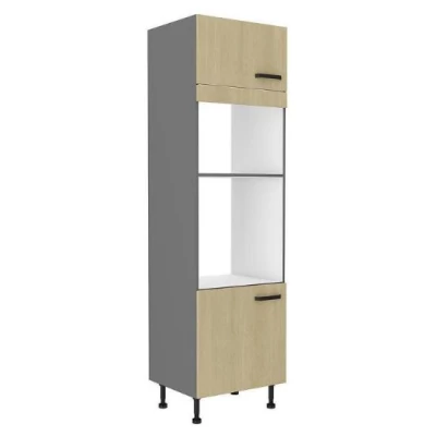 Beépített készülékekhez való szekrény MYRIAM - szélesség 60 cm, mintás / antracit