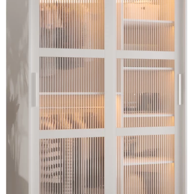 SHERYL 1 gardróbszekrény - 120 cm, fehér / ezüst