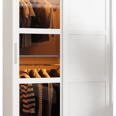 KATIE 2 gardróbszekérny - 120 cm, fehér / ezüst