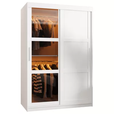 KATIE 2 gardróbszekérny - 120 cm, fehér / ezüst