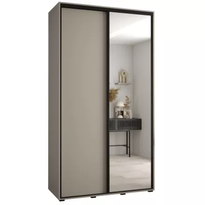 INDIRA 3 gardróbszekrény - 130/45 cm, kasmír / fekete