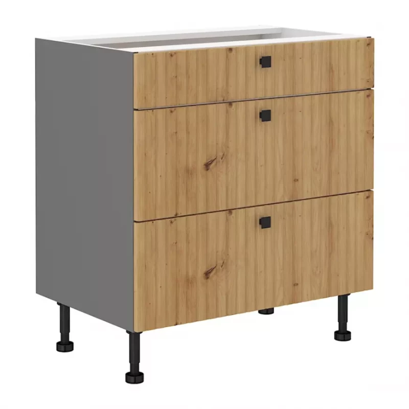 NOMIN alsó fiókos szekrény - szélesség 80 cm, artisan tölgy / antracit