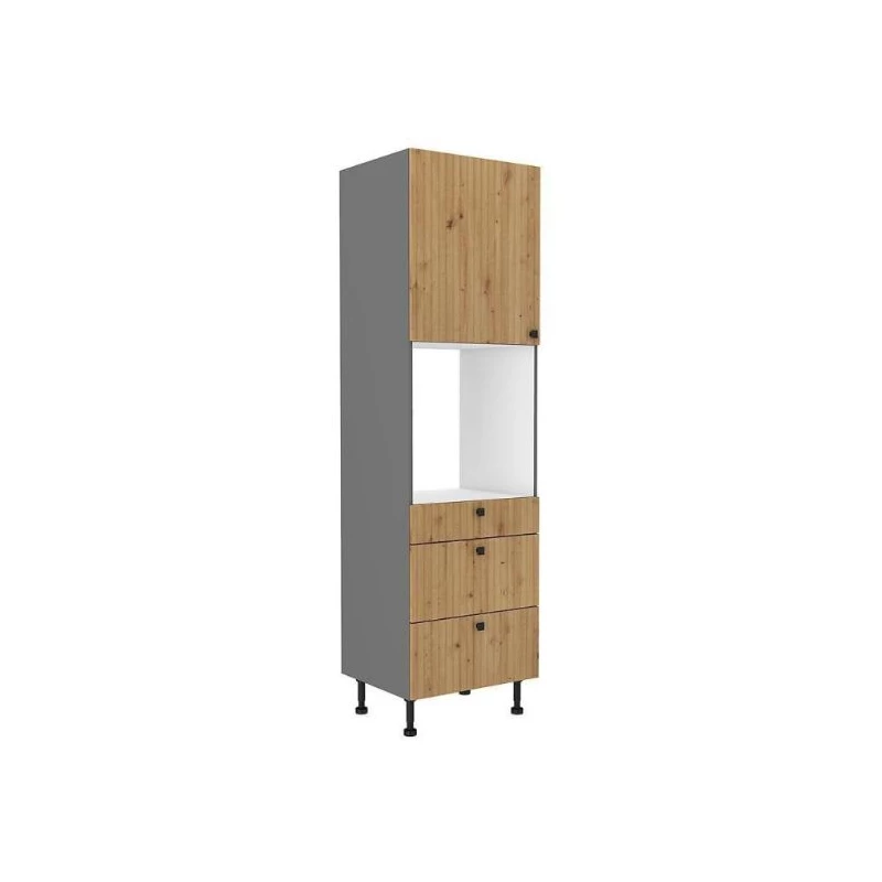 Beépített sütőszekrény fiókokkal NOMIN - szélesség 60 cm, artisan tölgy / antracit