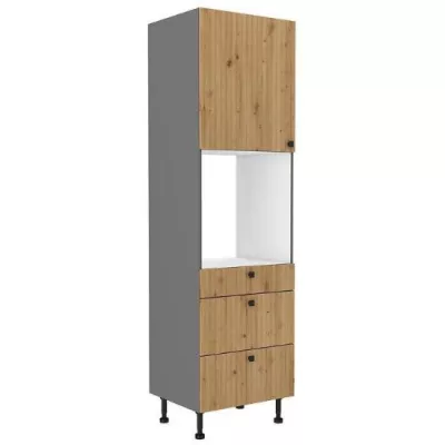 Beépített sütőszekrény fiókokkal NOMIN - szélesség 60 cm, artisan tölgy / antracit