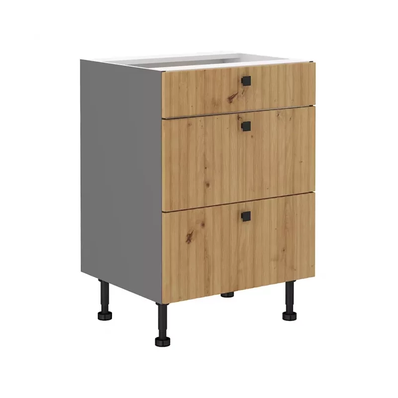NOMIN fiókos szekrény - szélesség 60 cm, artisan tölgy / antracit
