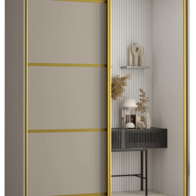 INDIRA 5 gardróbszekrény - 130/45 cm, kasmír / arany