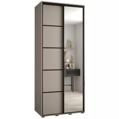 INDIRA 5 gardróbszekrény - 120/45 cm, kasmír / fekete